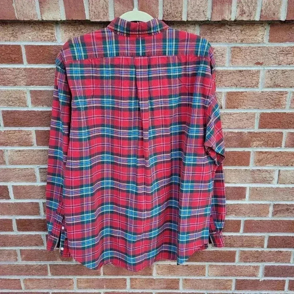 Ralph Lauren Red Plaid Button Down Shirt Men's XL 100% Cotton - Picture 2 of 7